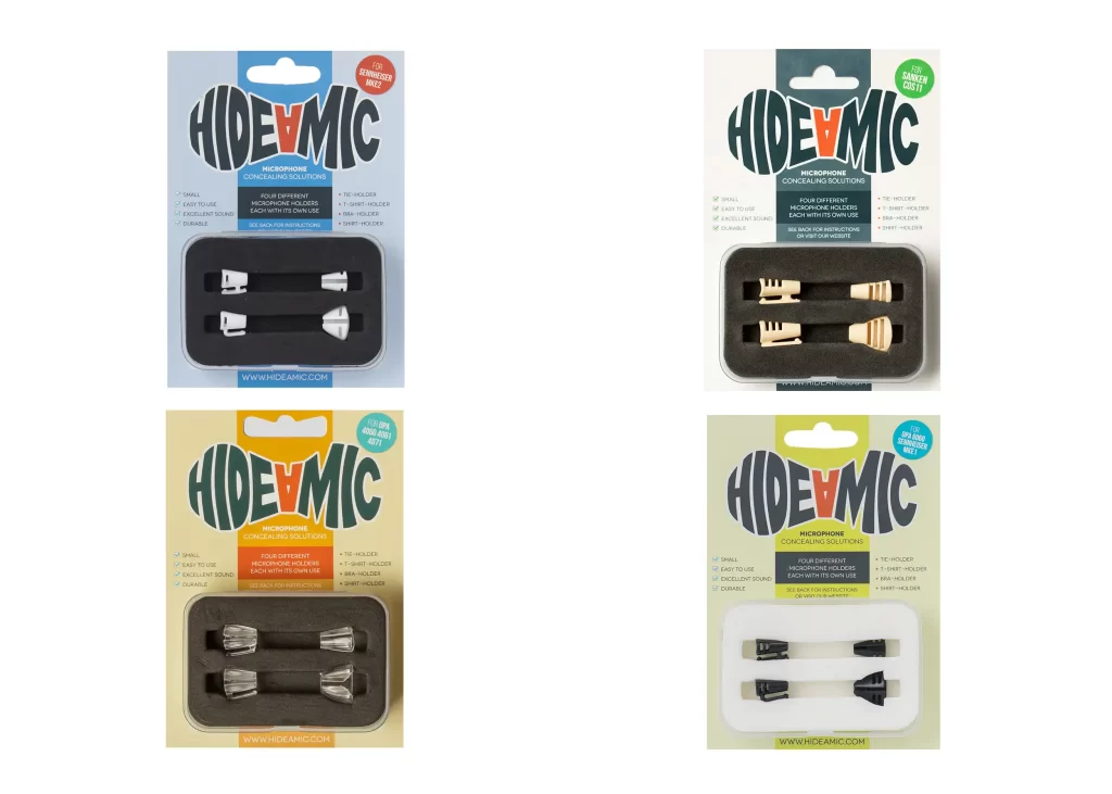 HIDE A MIC Set of 4 holders in packaging