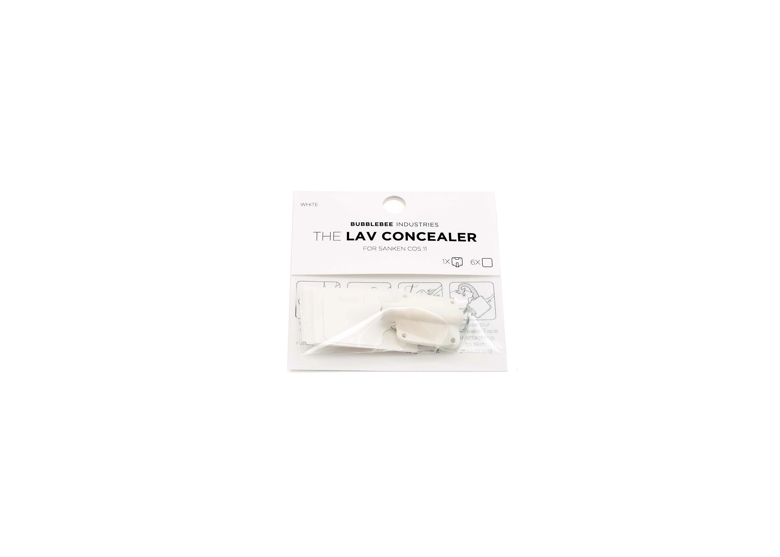 bubblebee industries lav concealer white Lavalier COS 11 in packaging
